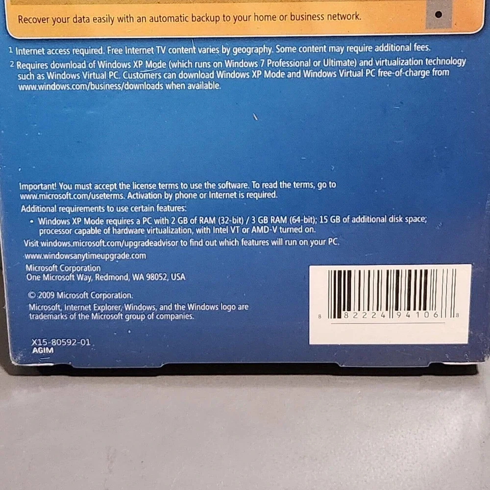 Microsoft Windows 7 Home Premium to Professional Anytime Upgrade PC‎ NEW SEALED